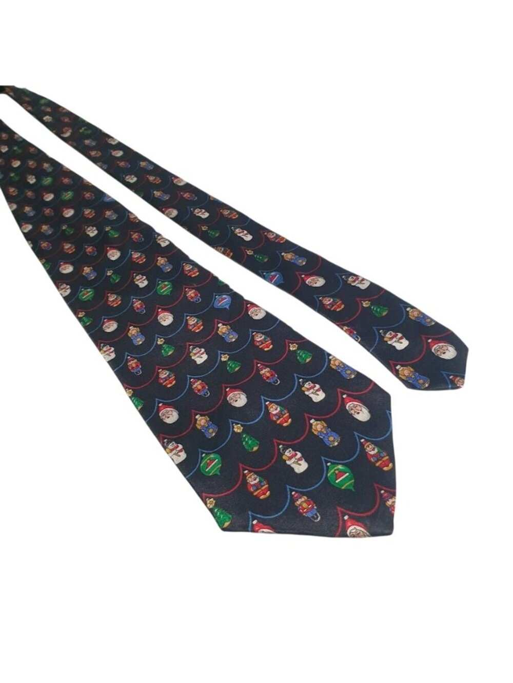 Christmas Holiday Novelty Necktie Santa Snowman Holiday Ornaments Festive Black